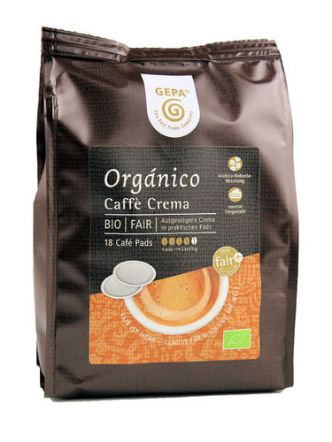 BIO Kaffee Pads Orgánico Caffè Crema Fair Trade