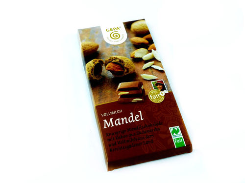 Tafel Schokolade Vollmilch Mandel BIO Fair Trade