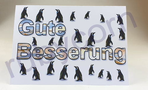Klappkarte Pinguine Gute Besserung rubycorn Kollektion