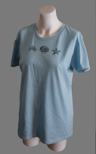 Mädchen T-Shirt Meerestiere BIO-BW hellblau - Fair Trade