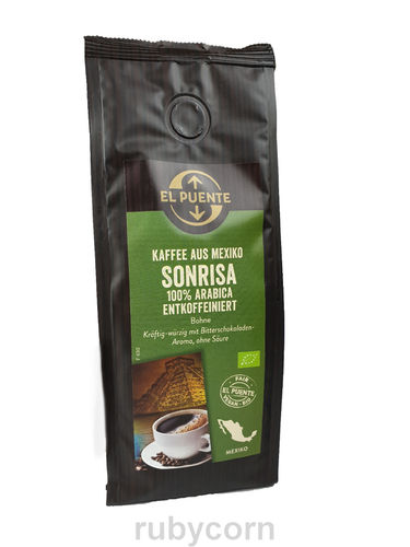 BIO Kaffee Sonrisa entkoffeiniert Bohne Fair Trade