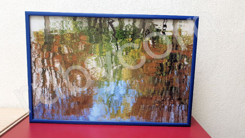 Wandbild Acrylglas HERBSTSPIEGELUNG Alurahmen 31x21