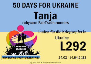Spendenlauf 50 Tage für die Ukraine - rubycorn Fair Trade runners