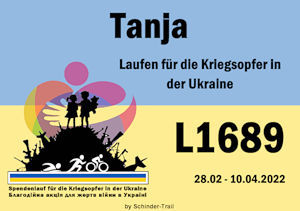 Spendenlauf Kriegsopfer Ukraine - Tanja rubycorn FairTrade runners