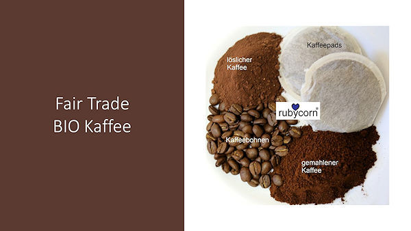 Bio Feinschmecker Kaffee, Kaffeepads, löslicher Kaffee und Kakao
