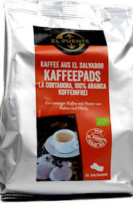 Bio Kaffeepads ohne Koffein La Cortadora Fair Trade